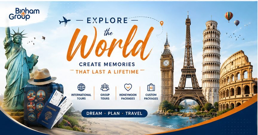 Explore the world with Binham Group — flights, tours and visa services.